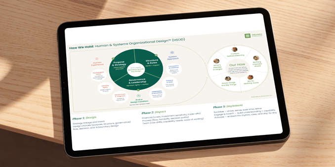 human systems organizational design menu